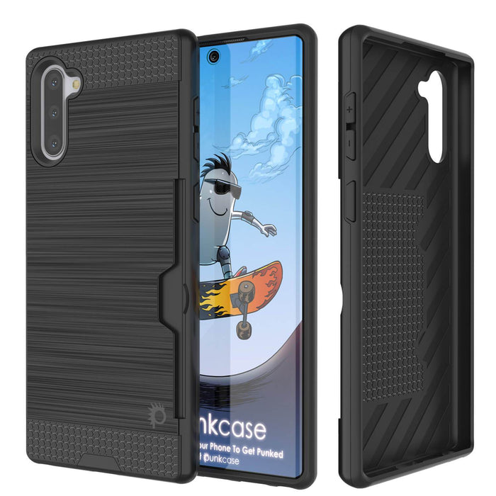 Galaxy Note 10 Case, PUNKcase [SLOT Series] Slim Fit  Samsung Note 10 [Black]