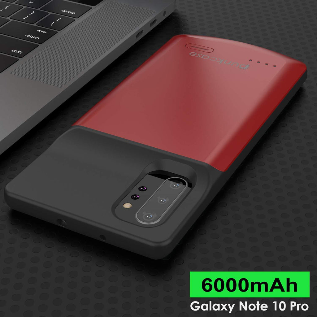 Galaxy Note 10+ Plus 6000mAH Battery Charger W/ USB Port Slim Case [Red] 