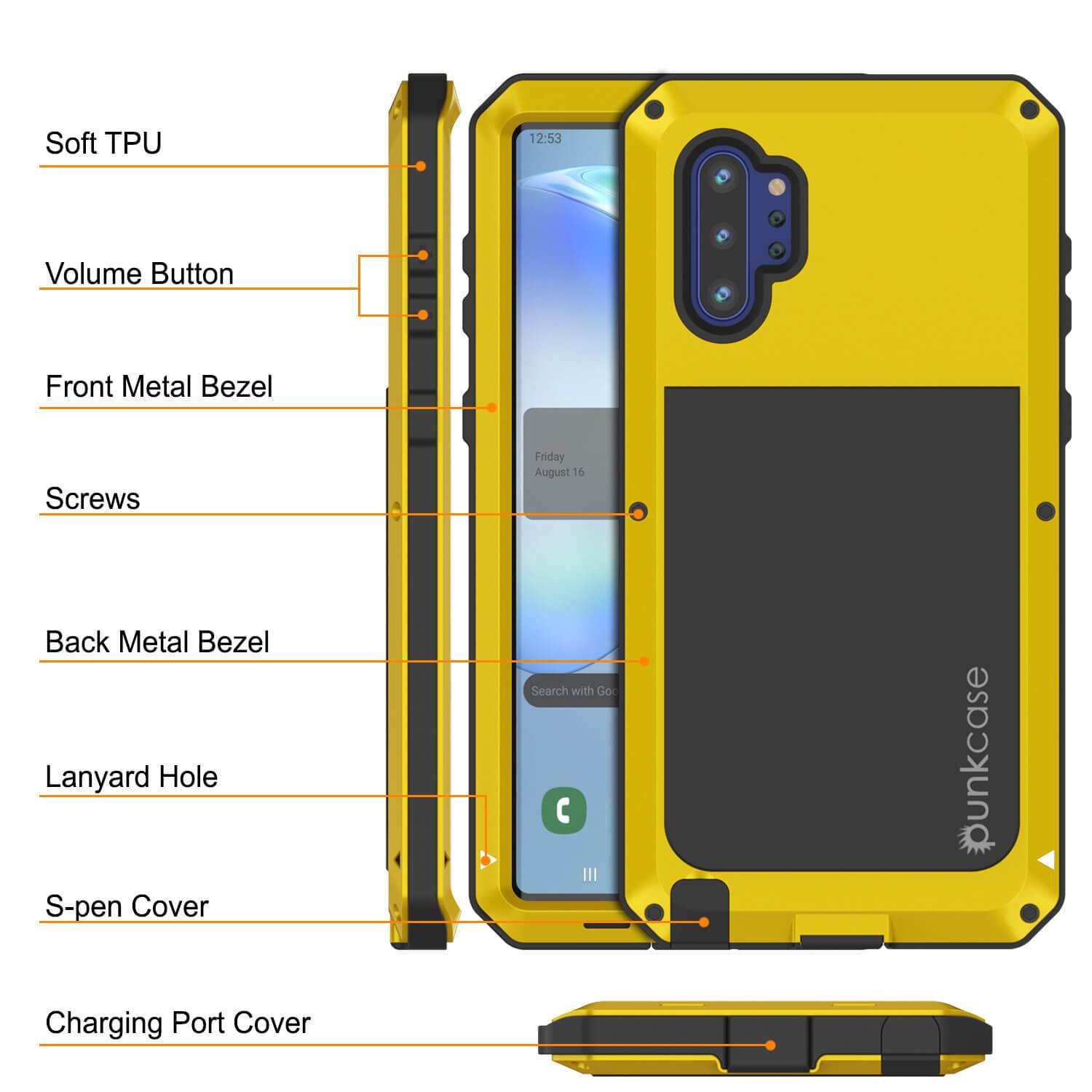 Galaxy Note 20 Ultra  Case, PUNKcase Metallic Neon Shockproof  Slim Metal Armor Case [Neon]