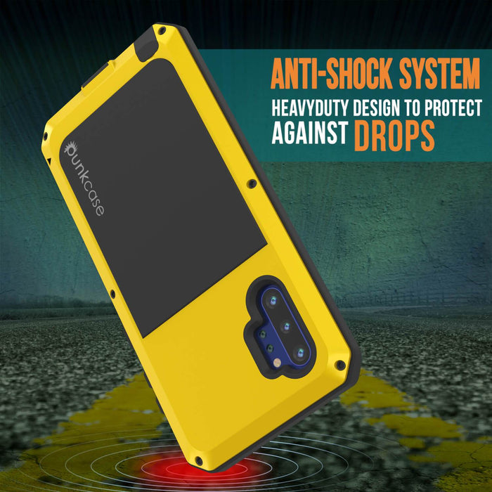 Galaxy Note 10+ Plus  Case, PUNKcase Metallic Neon Shockproof  Slim Metal Armor Case [Neon] (Color in image: white)