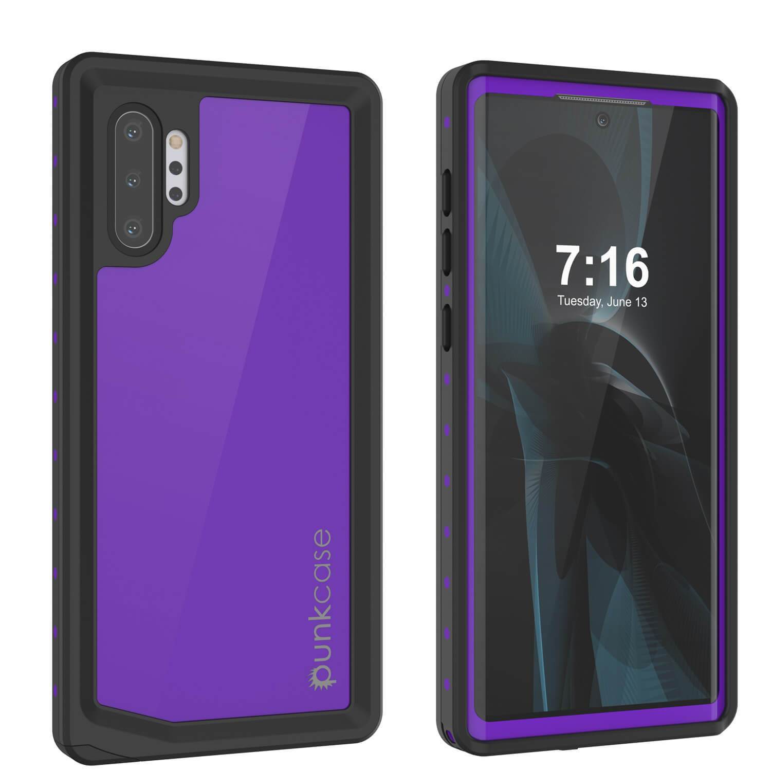Galaxy Note 10+ Plus Waterproof Case, Punkcase Studstar Purple Series Thin Armor Cover (Color in image: purple)