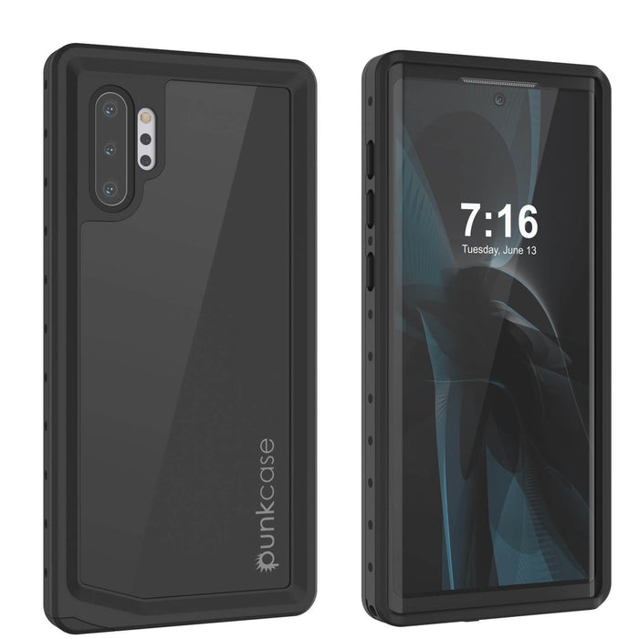 Galaxy Note 10+ Plus Waterproof Case, Punkcase Studstar Black Thin Armor Cover (Color in image: black)
