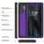 Galaxy Note 10+ Plus Waterproof Case, Punkcase Studstar Purple Series Thin Armor Cover (Color in image: clear)
