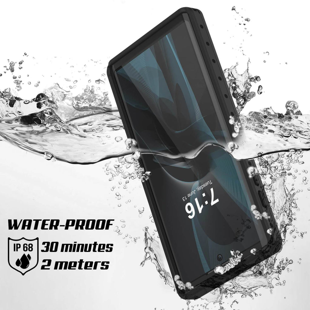 Galaxy Note 10+ Plus Waterproof Case, Punkcase Studstar Black Thin Armor Cover (Color in image: teal)
