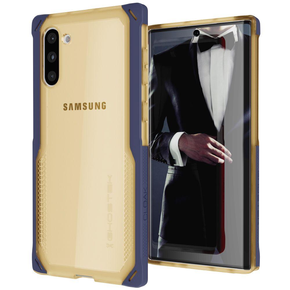 CLOAK 4 for Galaxy Note 10 Shockproof Hybrid Case [Blue-Gold] (Color in image: Blue-Gold)