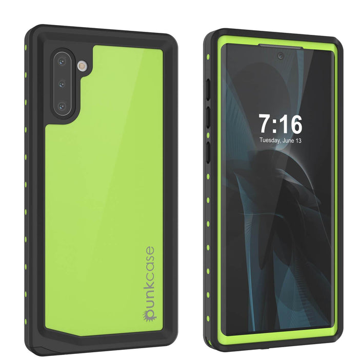 Galaxy Note 10 Waterproof Case, Punkcase Studstar Light Green Thin Armor Cover (Color in image: light green)