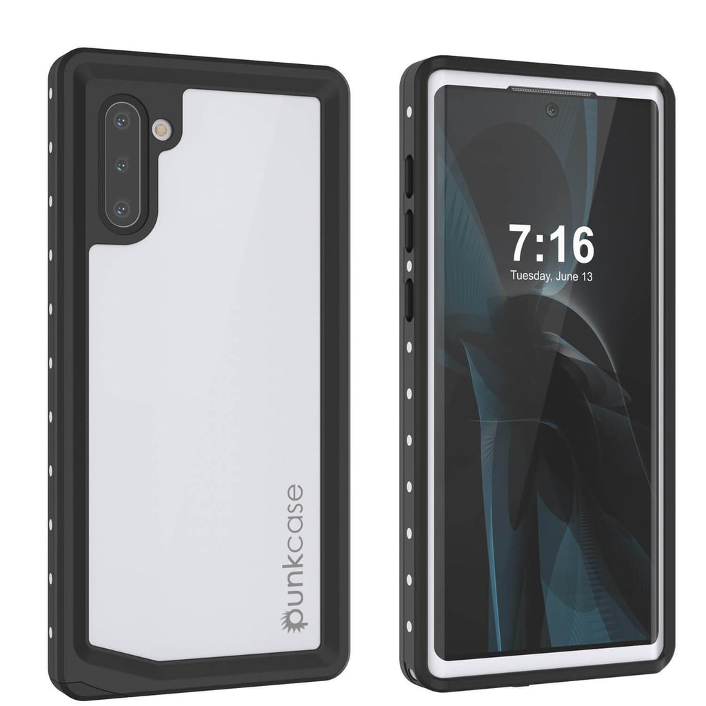 Galaxy Note 10 Waterproof Case, Punkcase Studstar White Thin Armor Cover (Color in image: white)