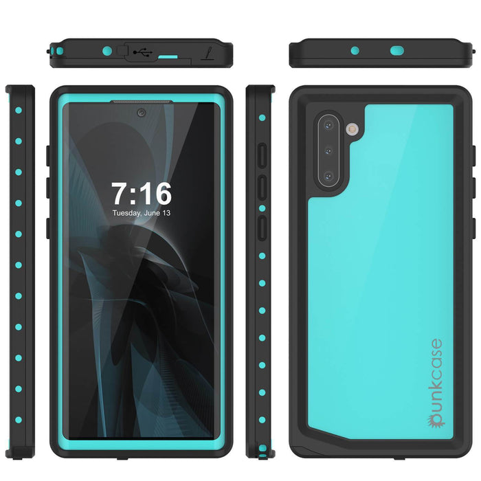 Galaxy Note 10 Waterproof Case, Punkcase Studstar Series Teal Thin Armor Cover (Color in image: light green)