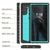 Galaxy Note 10 Waterproof Case, Punkcase Studstar Series Teal Thin Armor Cover (Color in image: clear)