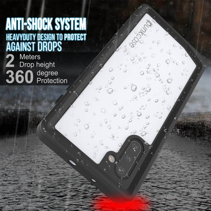 Galaxy Note 10 Waterproof Case, Punkcase Studstar White Thin Armor Cover (Color in image: light blue)