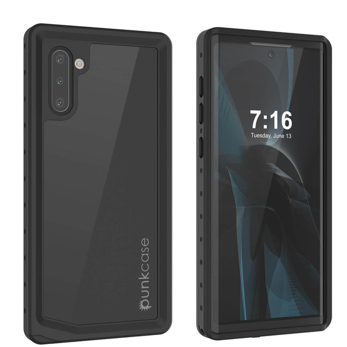 Galaxy Note 10 Waterproof Case, Punkcase Studstar Black Thin Armor Cover (Color in image: black)