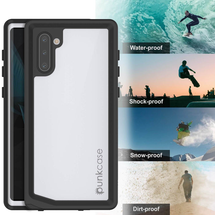 Galaxy Note 10 Waterproof Case, Punkcase Studstar White Thin Armor Cover (Color in image: teal)