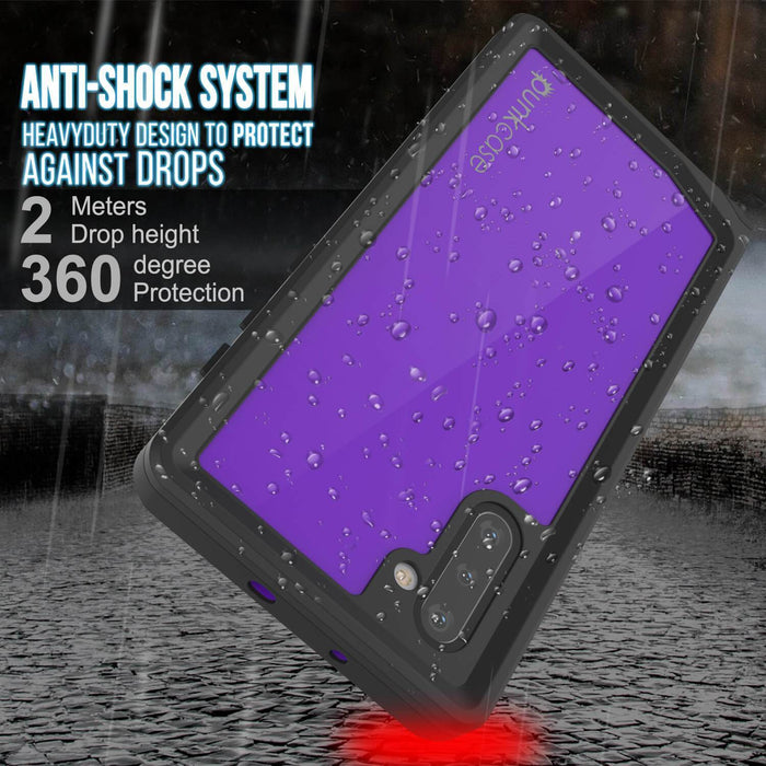 Galaxy Note 10 Waterproof Case, Punkcase Studstar Purple Series Thin Armor Cover (Color in image: teal)