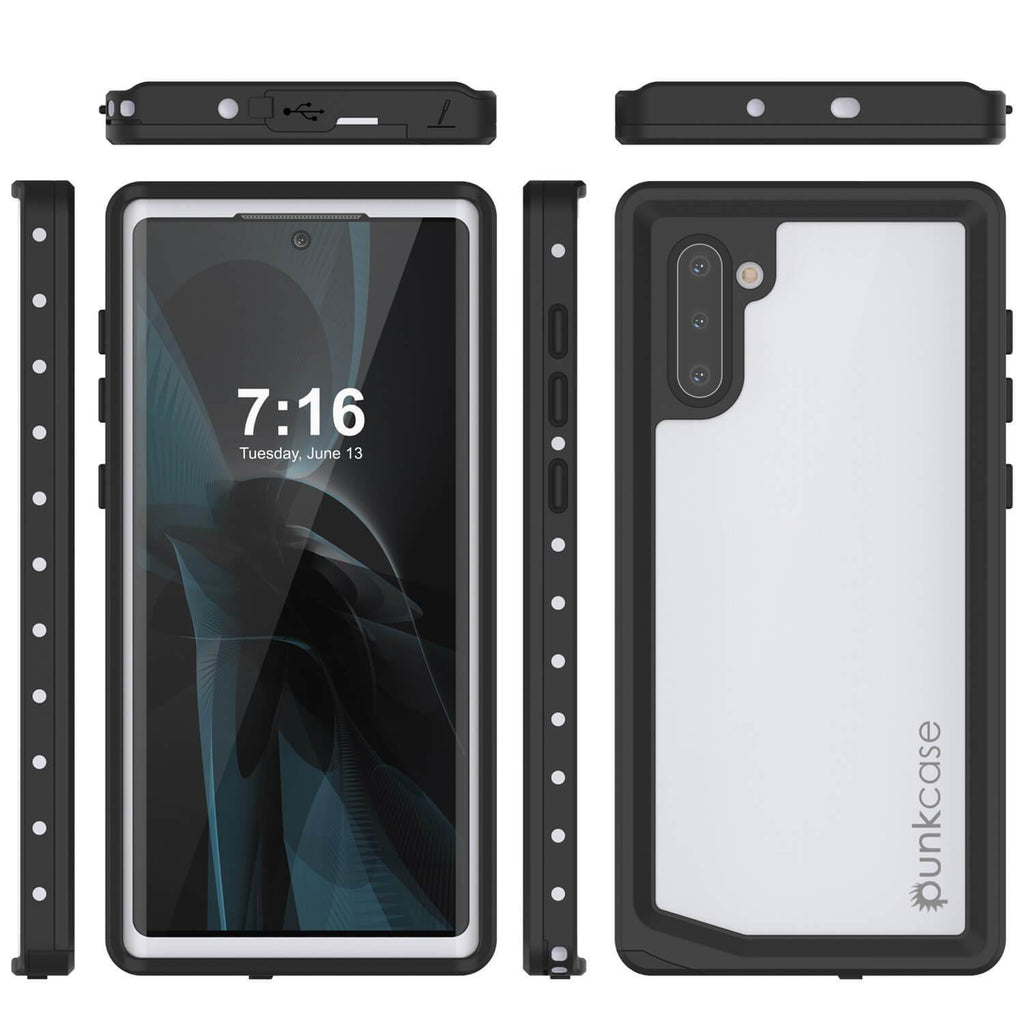 Galaxy Note 10 Waterproof Case, Punkcase Studstar White Thin Armor Cover (Color in image: light green)