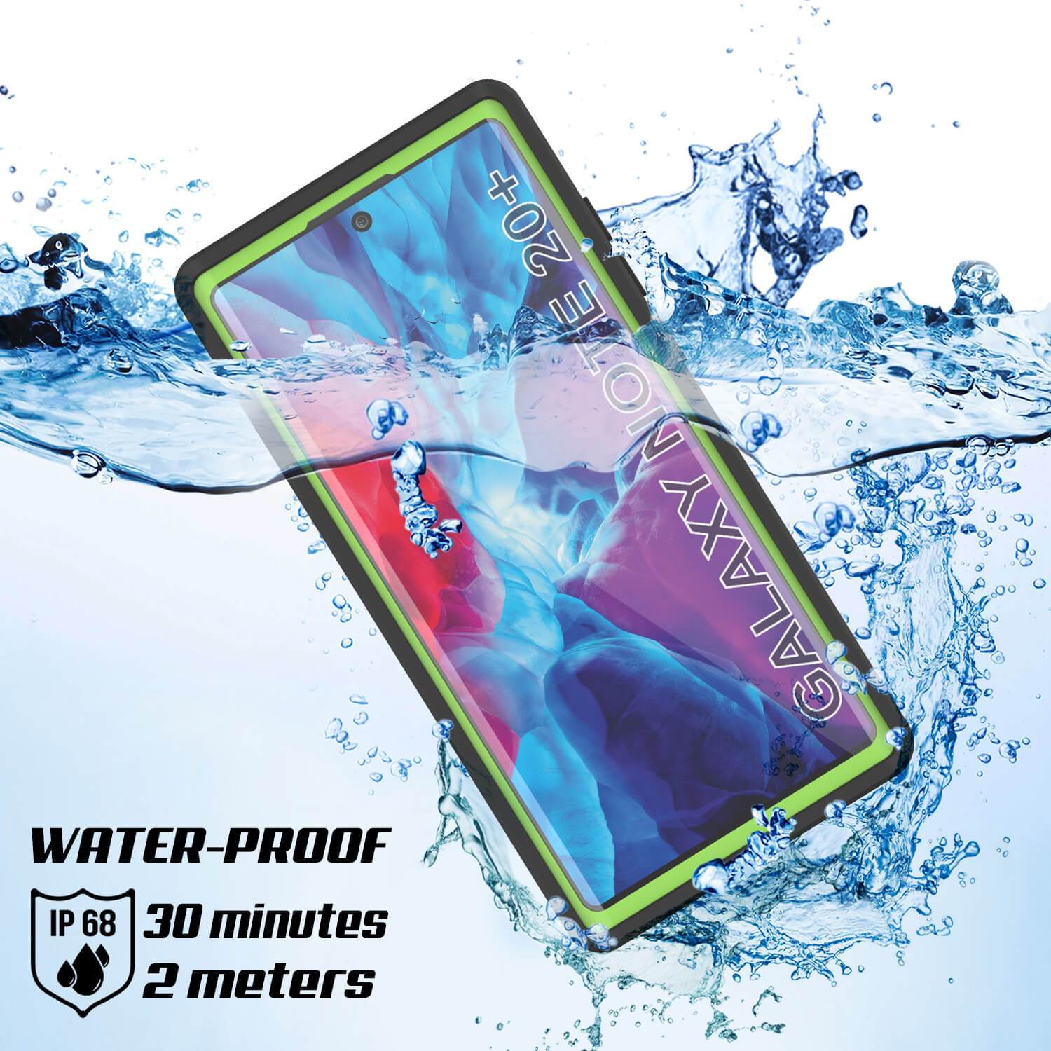 Galaxy Note 20 Ultra Waterproof Case, Punkcase Studstar Light Green Thin Armor Cover (Color in image: black)