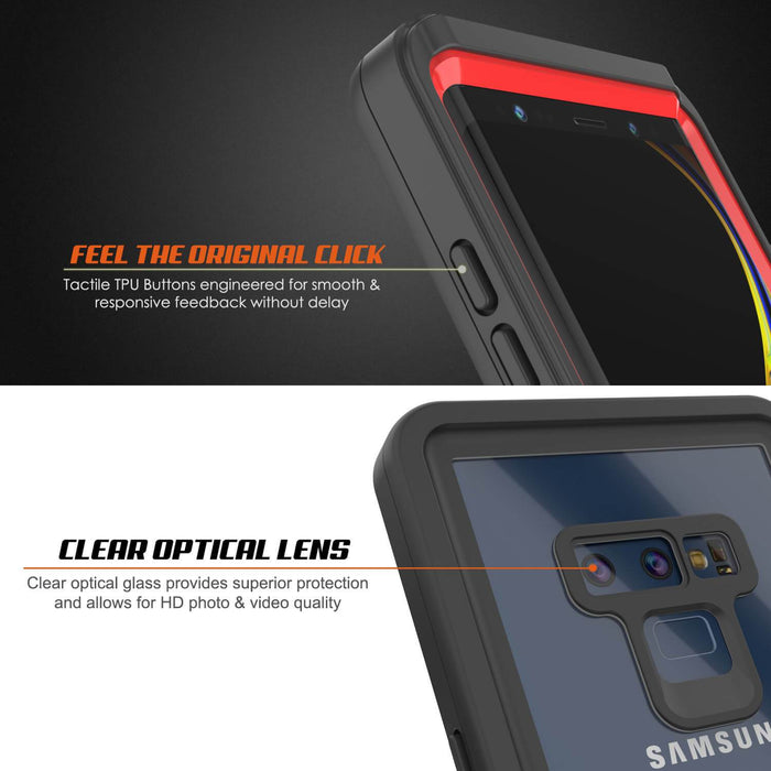 Galaxy Note 9 Case, Punkcase [Extreme Series] Armor Cover W/ Built In Screen Protector [Red]