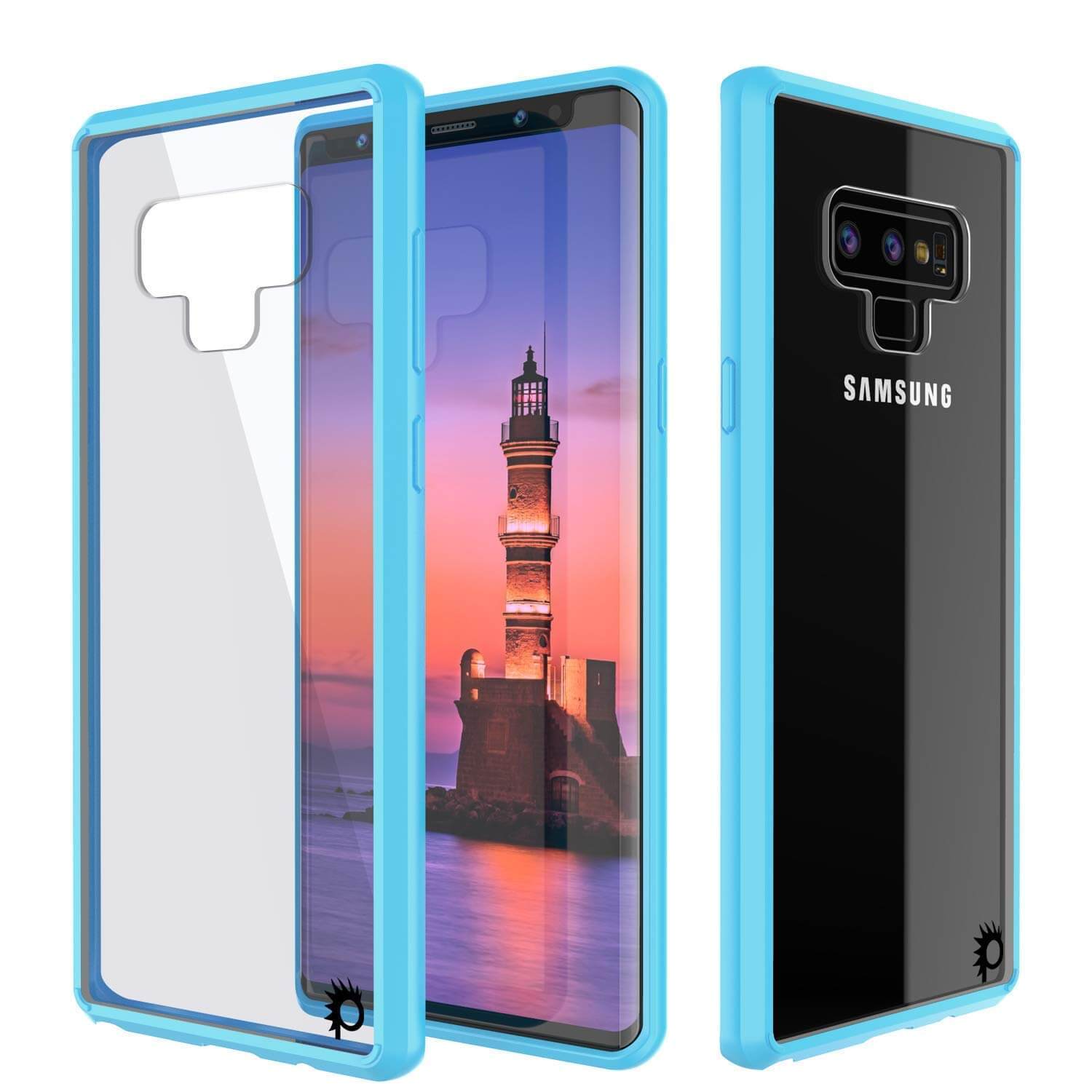 Galaxy Note 9 Case, PUNKcase [LUCID 2.0 Series] [Slim Fit] Armor Cover W/Integrated Anti-Shock System [Light Blue] (Color in image: Black)