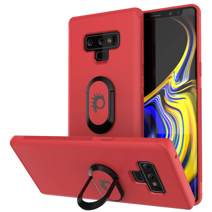 Galaxy Note 9 Case, Punkcase Magnetix  Protective TPU Cover W/ Tempered Glass Screen Protector & Kickstand [Red]