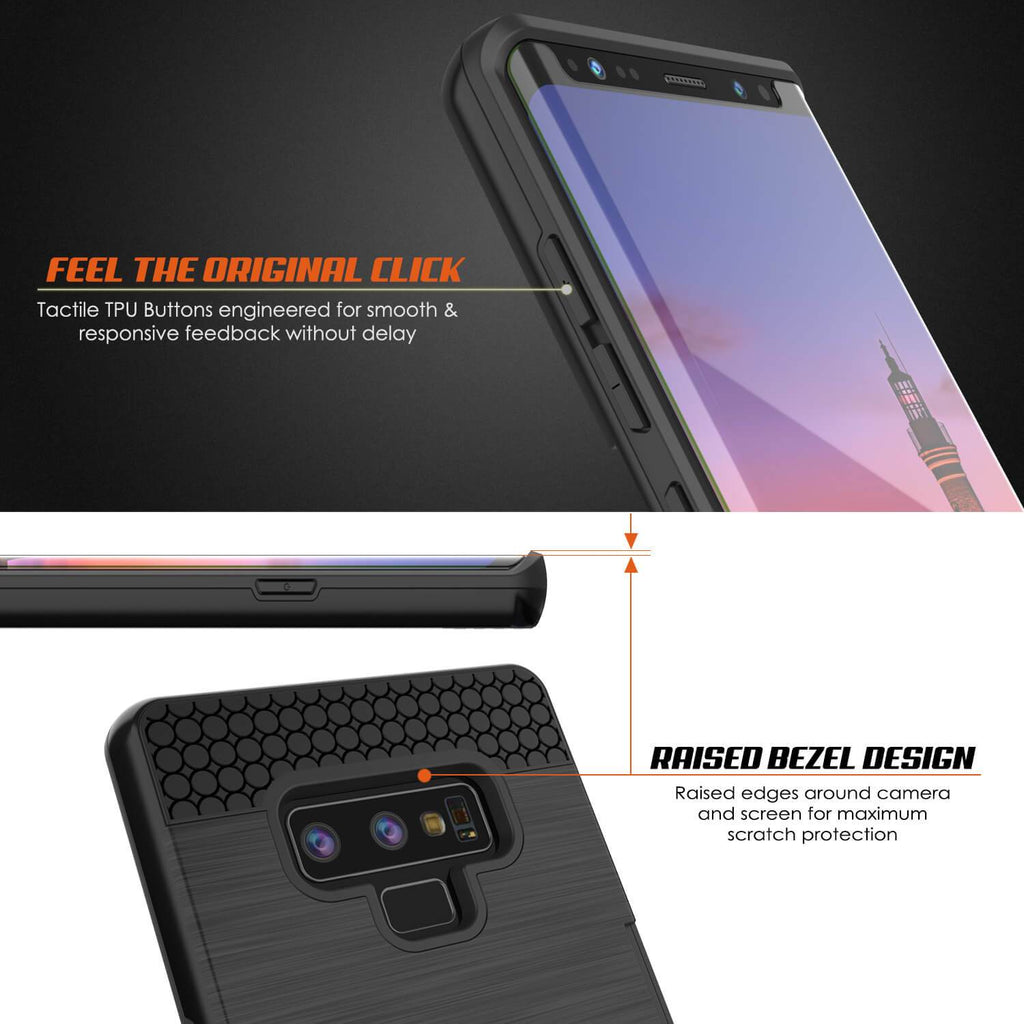 Galaxy Note 9 Case, PUNKcase [SLOT Series] Slim Fit  Samsung Note 9 [Black] (Color in image: Silver)