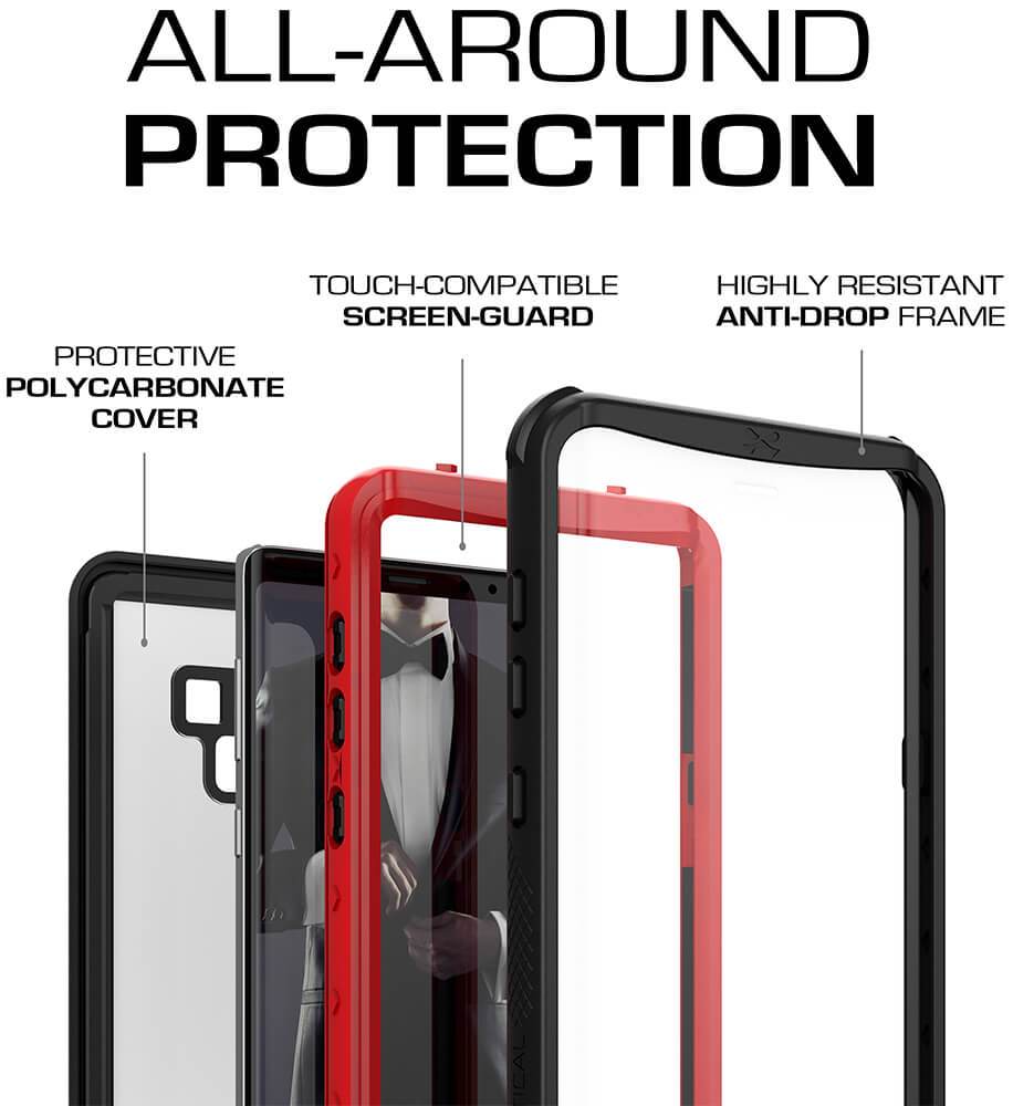Galaxy Note 9, Ghostek Nautical Waterproof Case Full Body TPU Cover [Shockproof] | White 