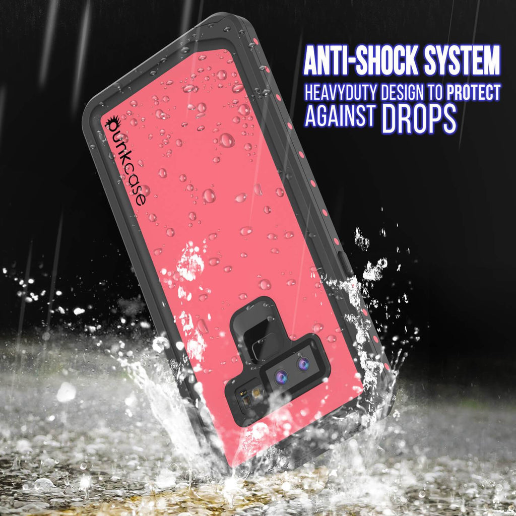 Galaxy Note 9 Waterproof Case PunkCase StudStar Pink Thin 6.6ft Underwater Shock/Snow Proof (Color in image: red)