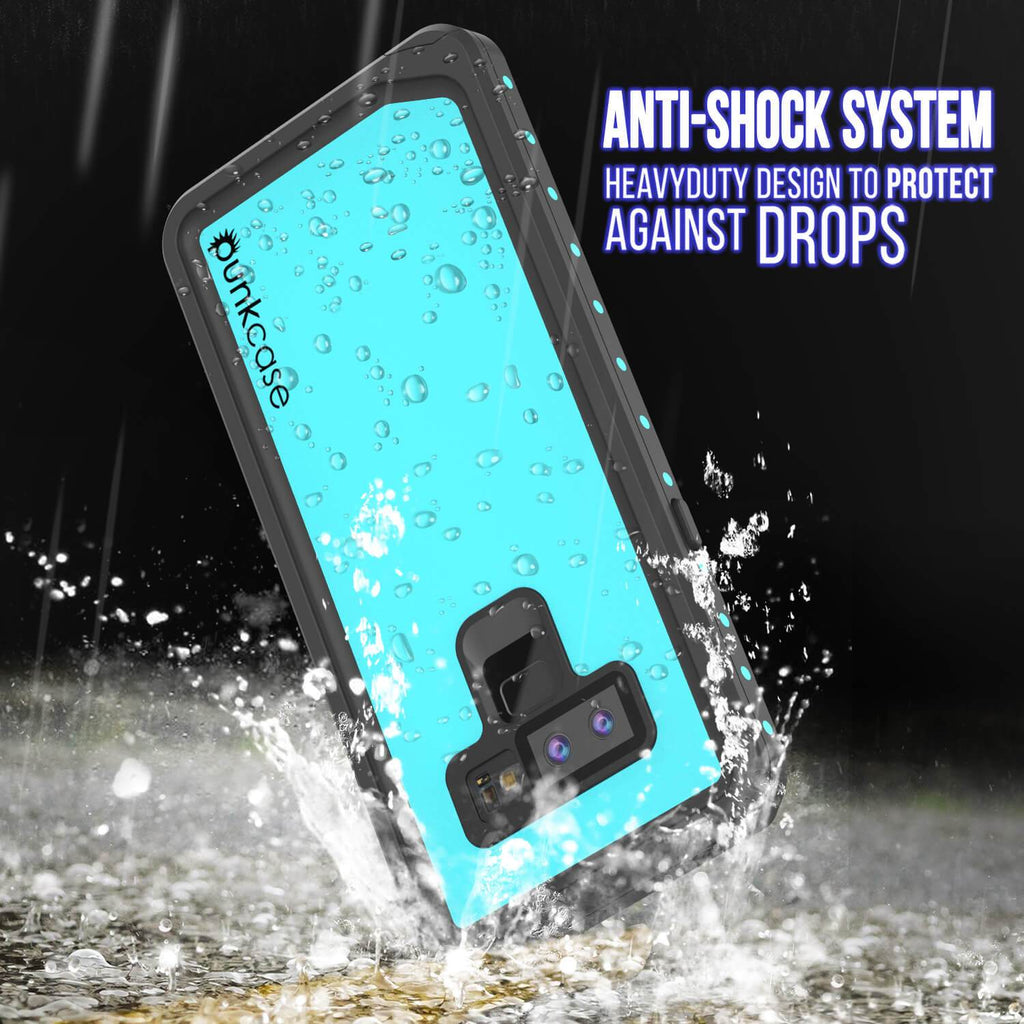 Galaxy Note 9 Waterproof Case PunkCase StudStar Teal Thin 6.6ft Underwater Shock/Snow Proof (Color in image: light blue)