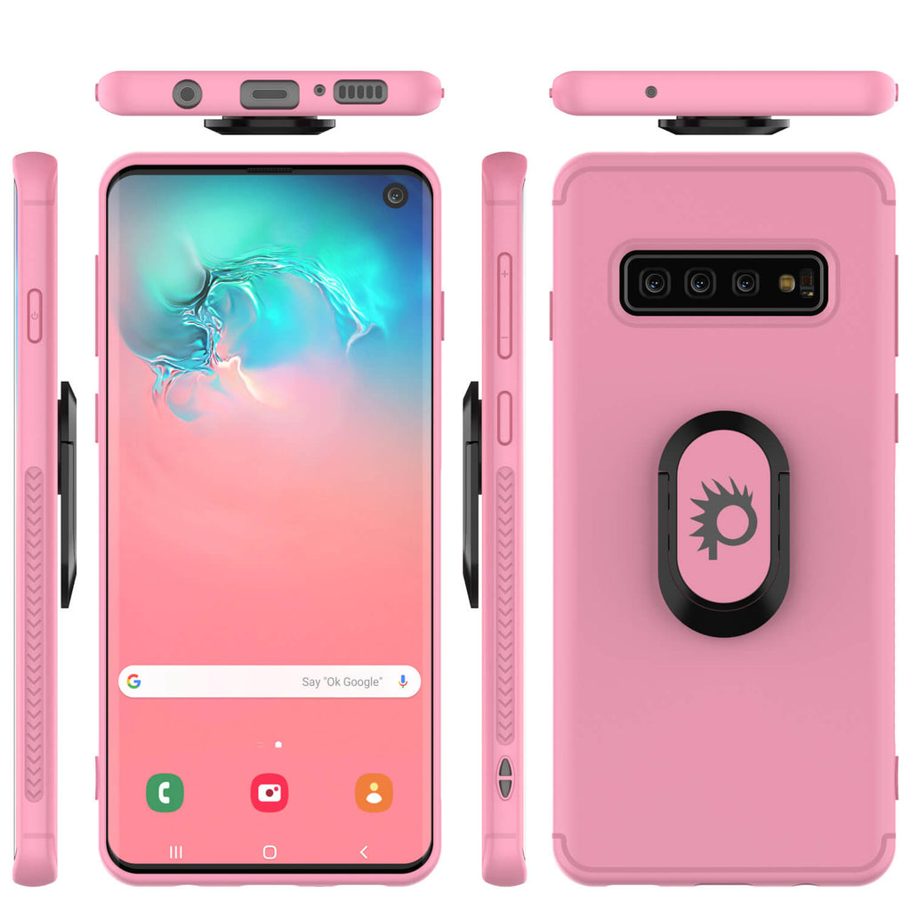 Galaxy S10 Case, Punkcase Magnetix Protective TPU Cover W/ Kickstand, Sceen Protector[Pink] 