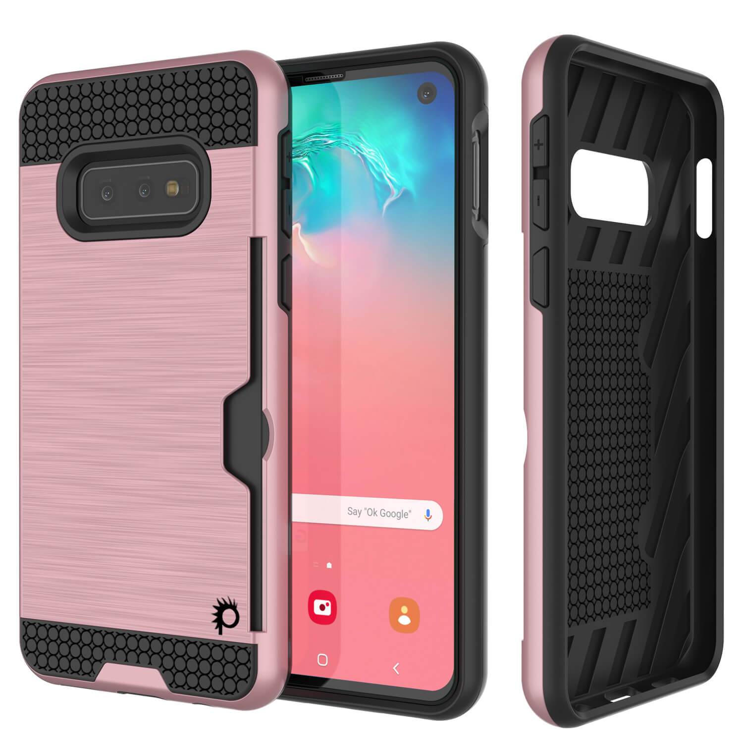 Galaxy S10 Lite Case, PUNKcase [SLOT Series] [Slim Fit] Dual-Layer Armor Cover w/Integrated Anti-Shock System, Credit Card Slot [Rose Gold]
