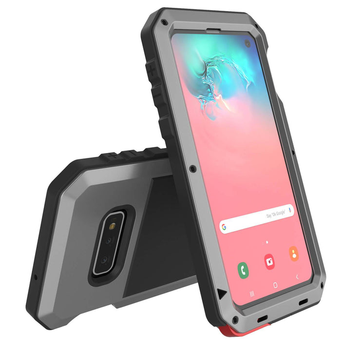Galaxy S10 Lite Metal Case, Heavy Duty Military Grade Rugged Armor Cover [Silver]