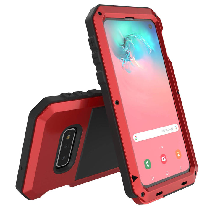Galaxy S10 Lite Metal Case, Heavy Duty Military Grade Rugged Armor Cover [Red]
