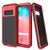 Galaxy S10+ Plus Metal Case, Heavy Duty Military Grade Rugged Armor Cover [Red] (Color in image: Red)