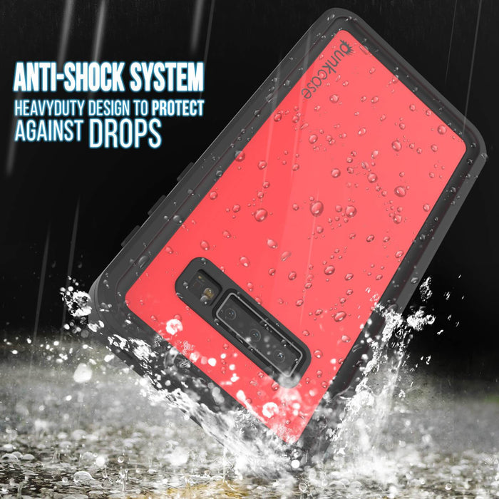 Galaxy S10+ Plus Waterproof Case PunkCase StudStar Red Thin 6.6ft Underwater IP68 Shock/Snow Proof