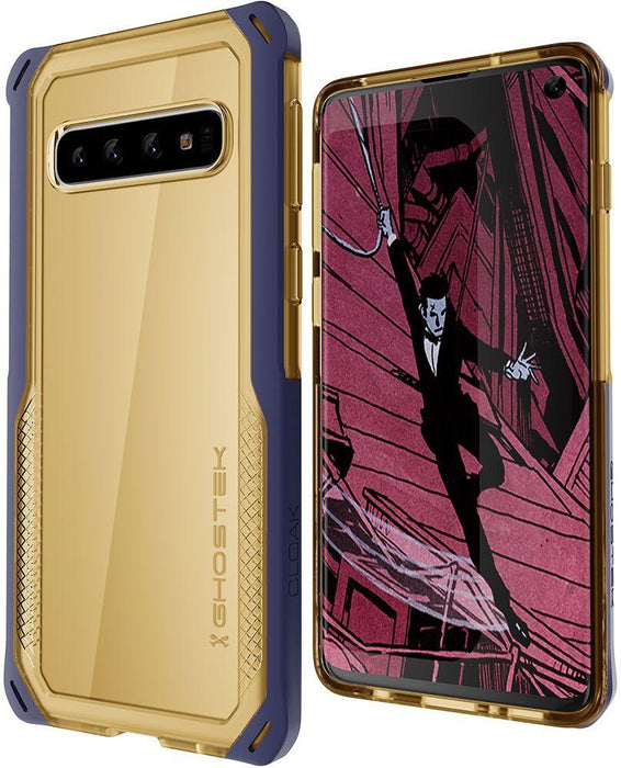 Galaxy S10 Clear Protective Case | Cloak 4 Series [Blue/Gold]
