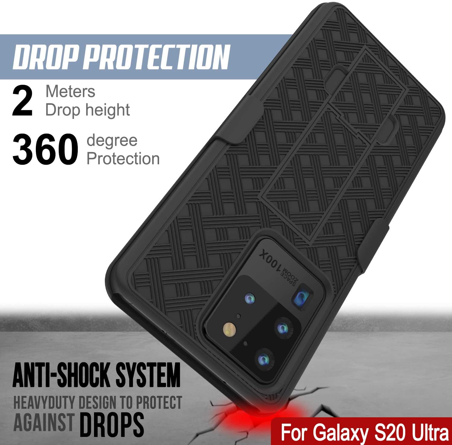 Galaxy S24 Ultra Case, Punkcase Holster Belt Clip With Screen Protector [Pink]