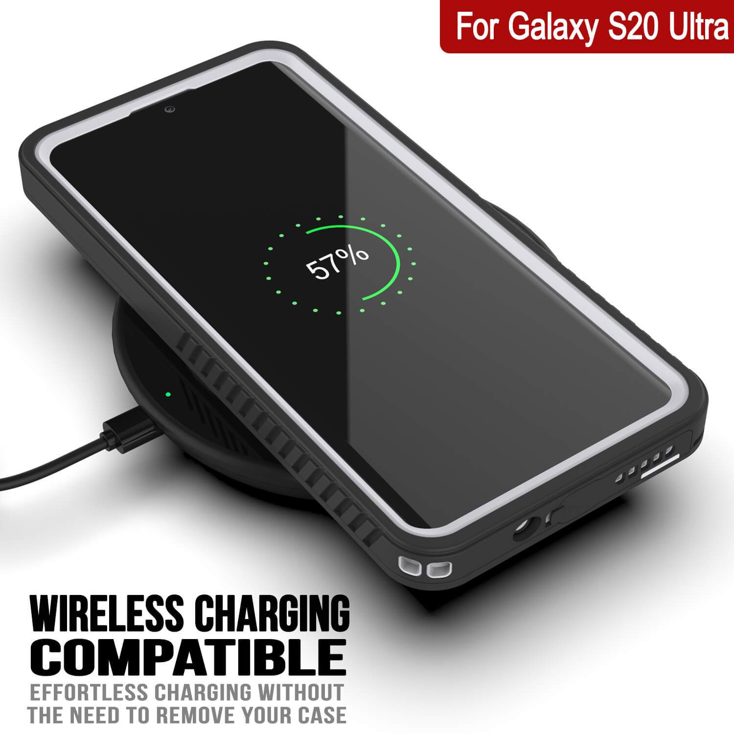 Galaxy S20 Ultra Water/Shock/Snow/dirt proof [Extreme Series] Punkcase Slim Case [White] (Color in image: Black)