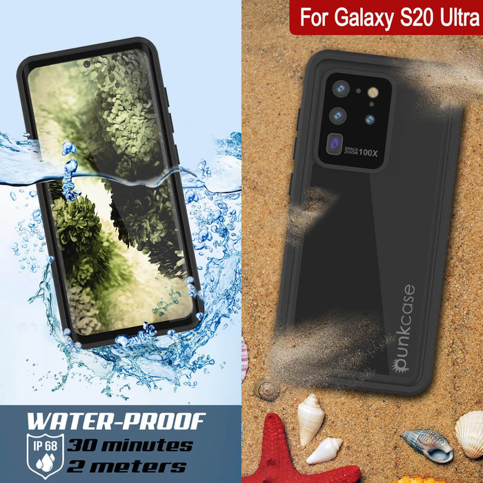 Galaxy S20 Ultra Waterproof Case PunkCase StudStar Black Thin 6.6ft Underwater IP68 Shock/Snow Proof (Color in image: light blue)