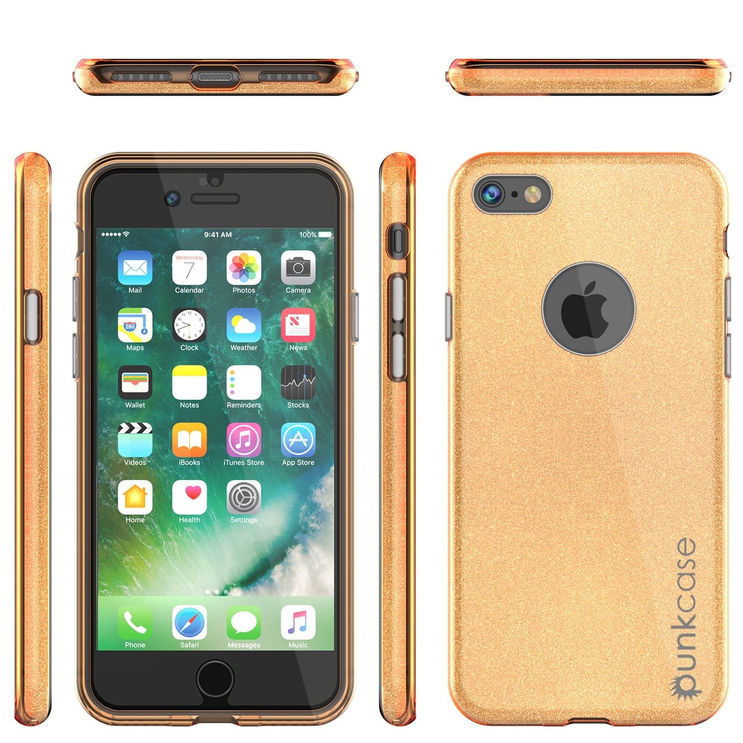 iPhone 8 Case, Punkcase Galactic 2.0 Series Ultra Slim Protective Armor TPU Cover [Gold] (Color in image: black/grey)