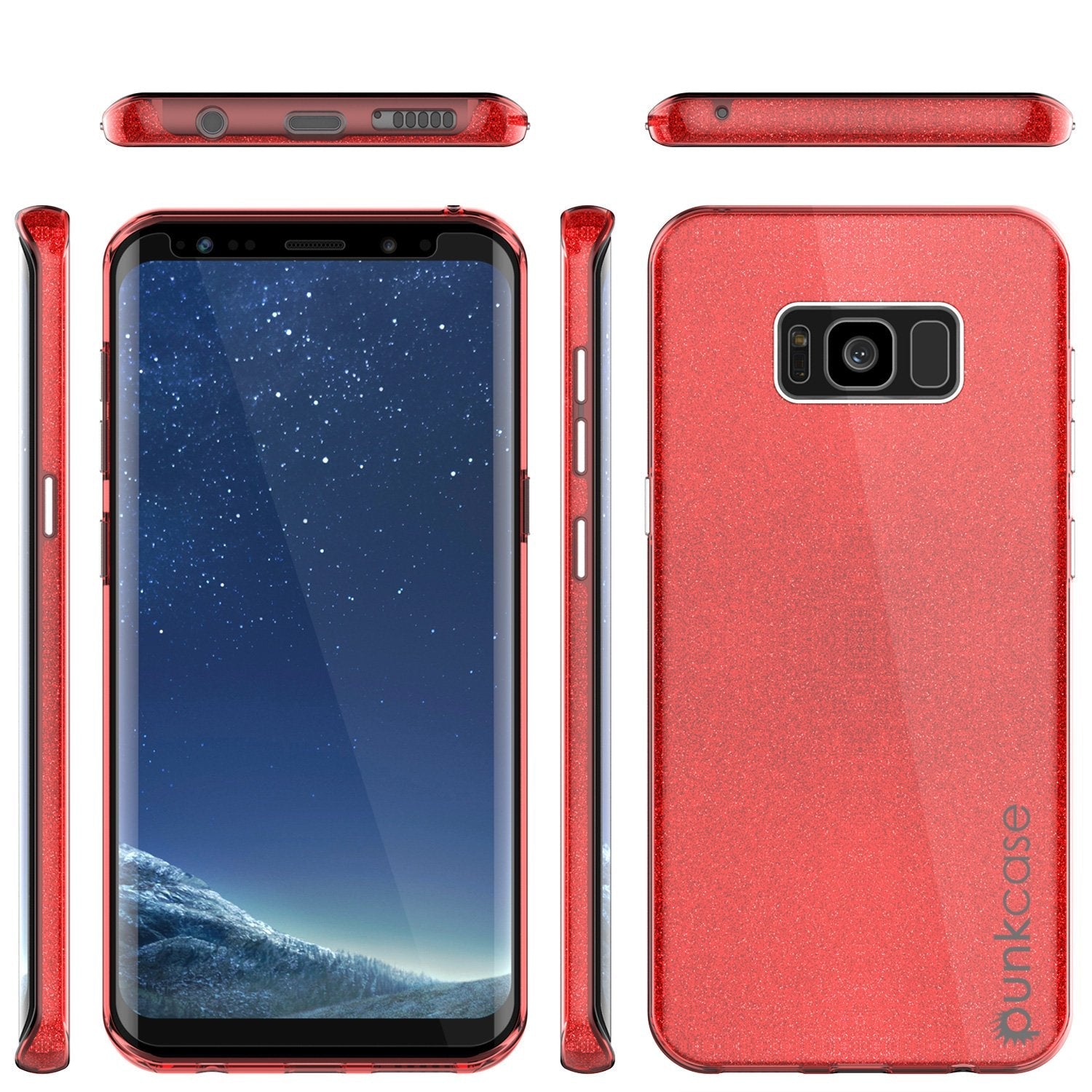 Galaxy S8 Case, Punkcase Galactic 2.0 Series Ultra Slim Protective Armor TPU Cover w/ PunkShield Screen Protector | Lifetime Exchange Warranty | Designed for Samsung Galaxy S8 [Red] (Color in image: gold)