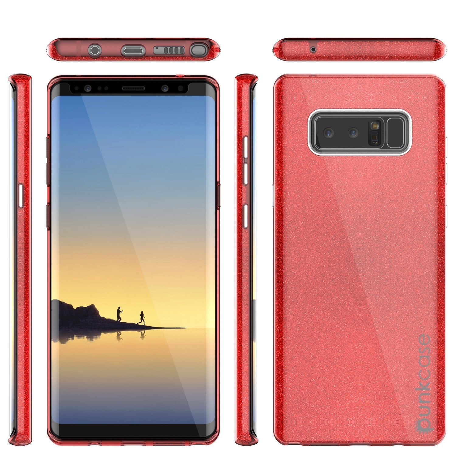 Galaxy Note 8 Case, Punkcase Galactic 2.0 Series Ultra Slim Protective Armor [Red] (Color in image: black/grey)