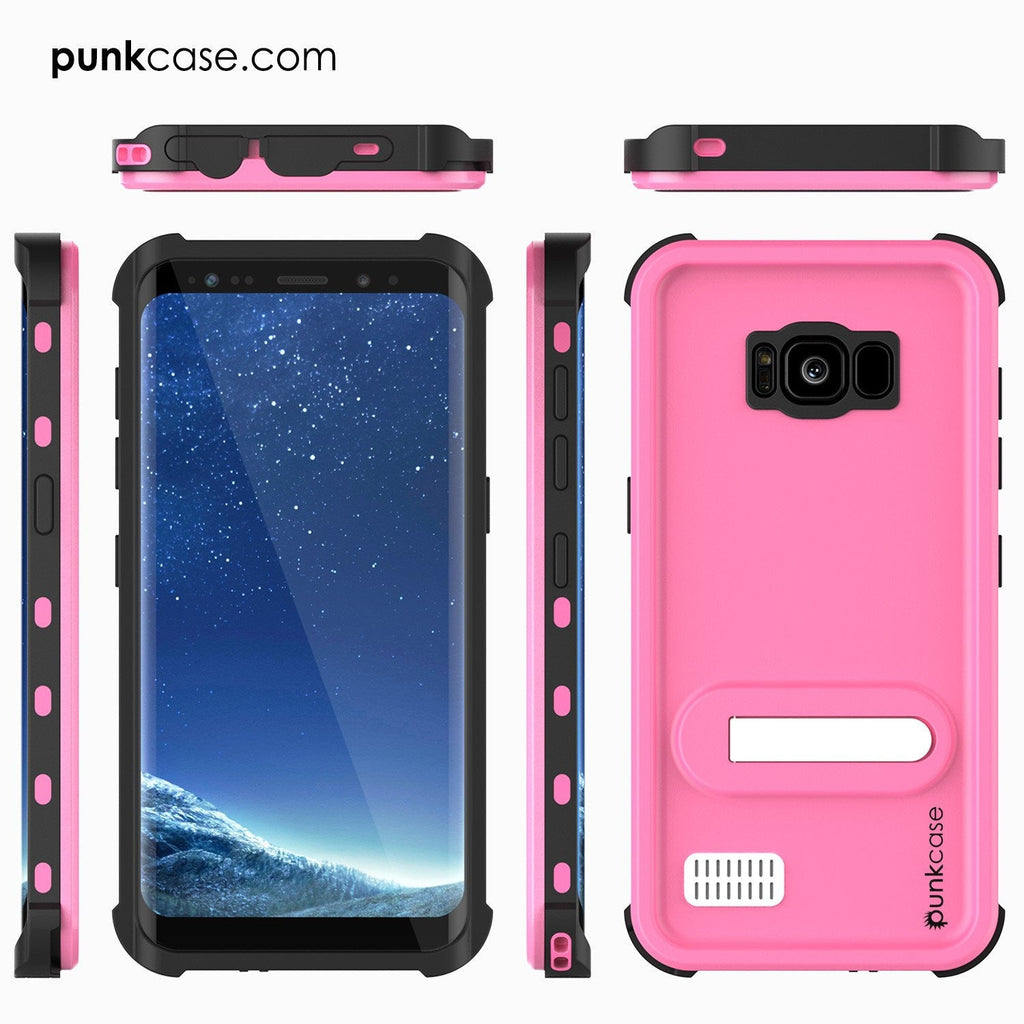Galaxy S8 Plus Waterproof Case, Punkcase KickStud Pink Series [Slim Fit] [IP68 Certified] [Shockproof] [Snowproof] Armor Cover W/ Built-In Kickstand (Color in image: Teal)