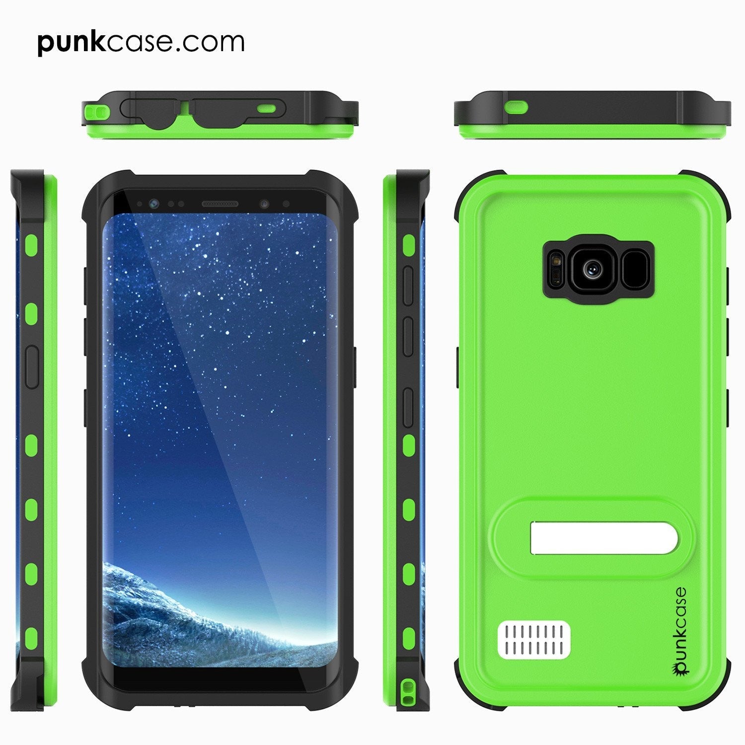 Galaxy S8 Plus Waterproof Case, Punkcase KickStud Green Series [Slim Fit] [IP68 Certified] [Shockproof] [Snowproof] Armor Cover. (Color in image: Light Blue)