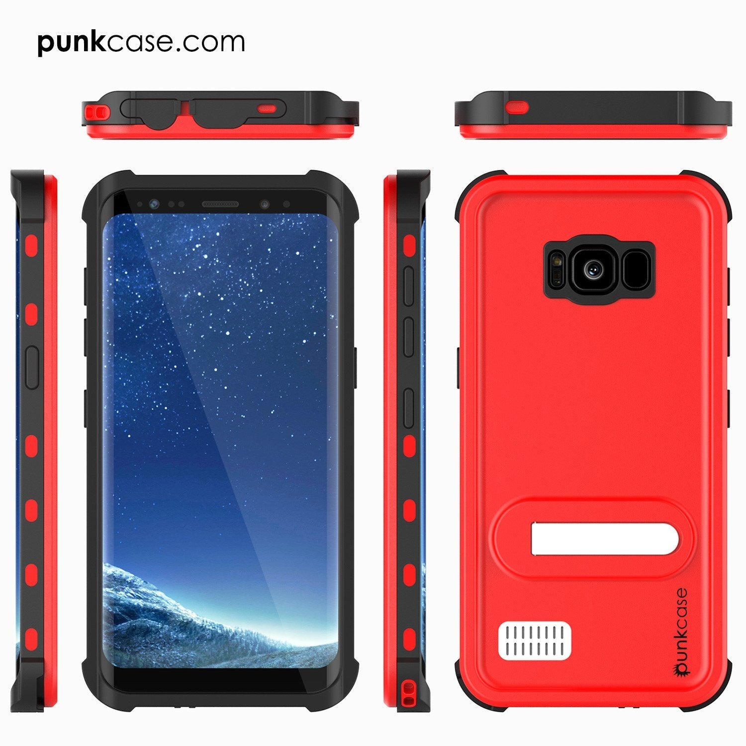 Protector [PURPLE]Galaxy S8 Waterproof Case, Punkcase [KickStud Series] [Slim Fit] [IP68 Certified] [Shockproof] [Snowproof] Armor Cover [Red] (Color in image: Light Green)