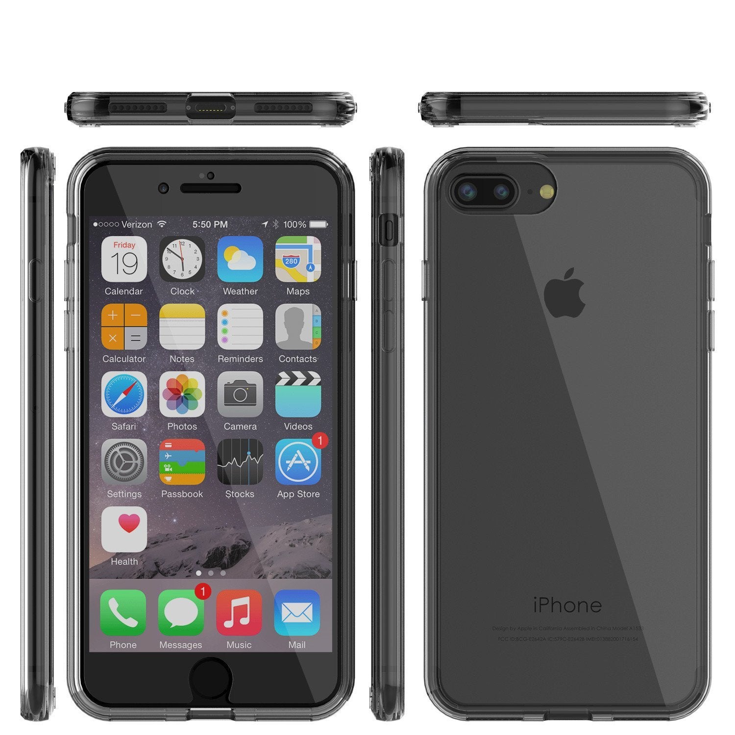 iPhone 8+ Plus Case Punkcase® LUCID 2.0 Crystal Black Series w/ SHIELD Screen Protector | Ultra Fit (Color in image: white)