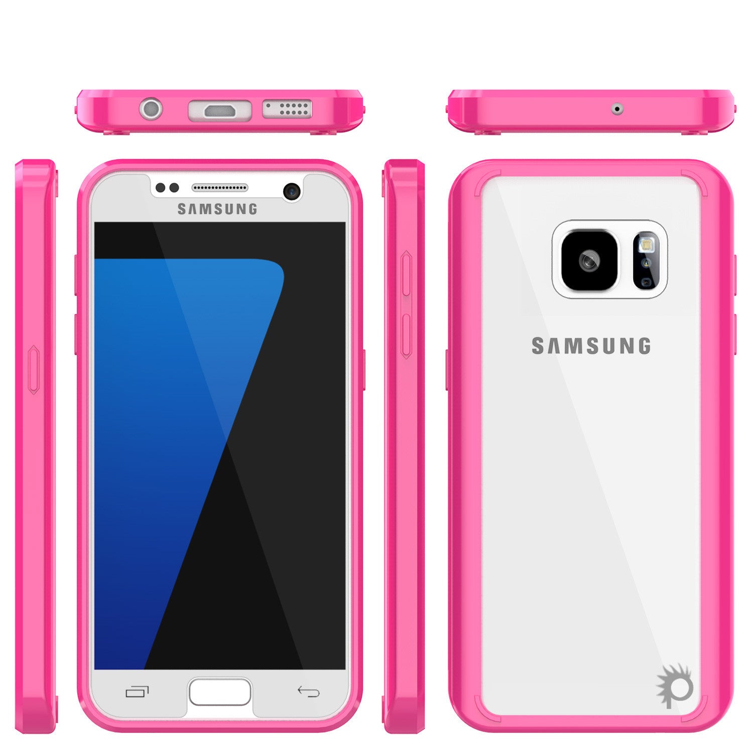 S7 Case Punkcase® LUCID 2.0 Pink Series w/ PUNK SHIELD Glass Screen Protector | Ultra Fit (Color in image: white)