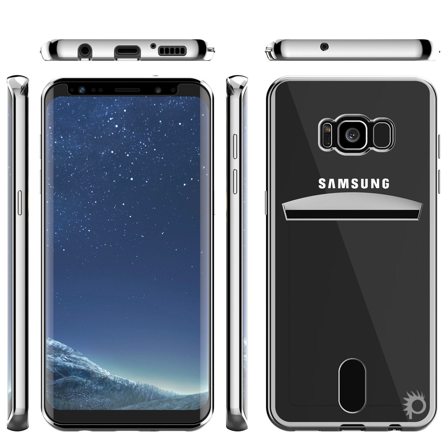 Galaxy S8 Plus Case, PUNKCASEÂ® LUCID Silver Series | Card Slot | SHIELD Screen Protector | Ultra fit