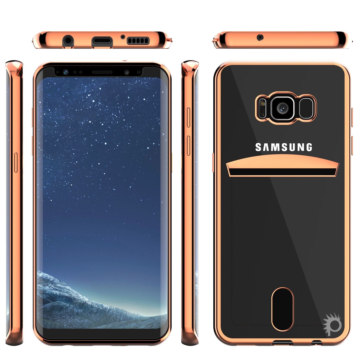 Galaxy S8 Case, PUNKCASEÂ® LUCID Rose Gold Series | Card Slot | SHIELD Screen Protector