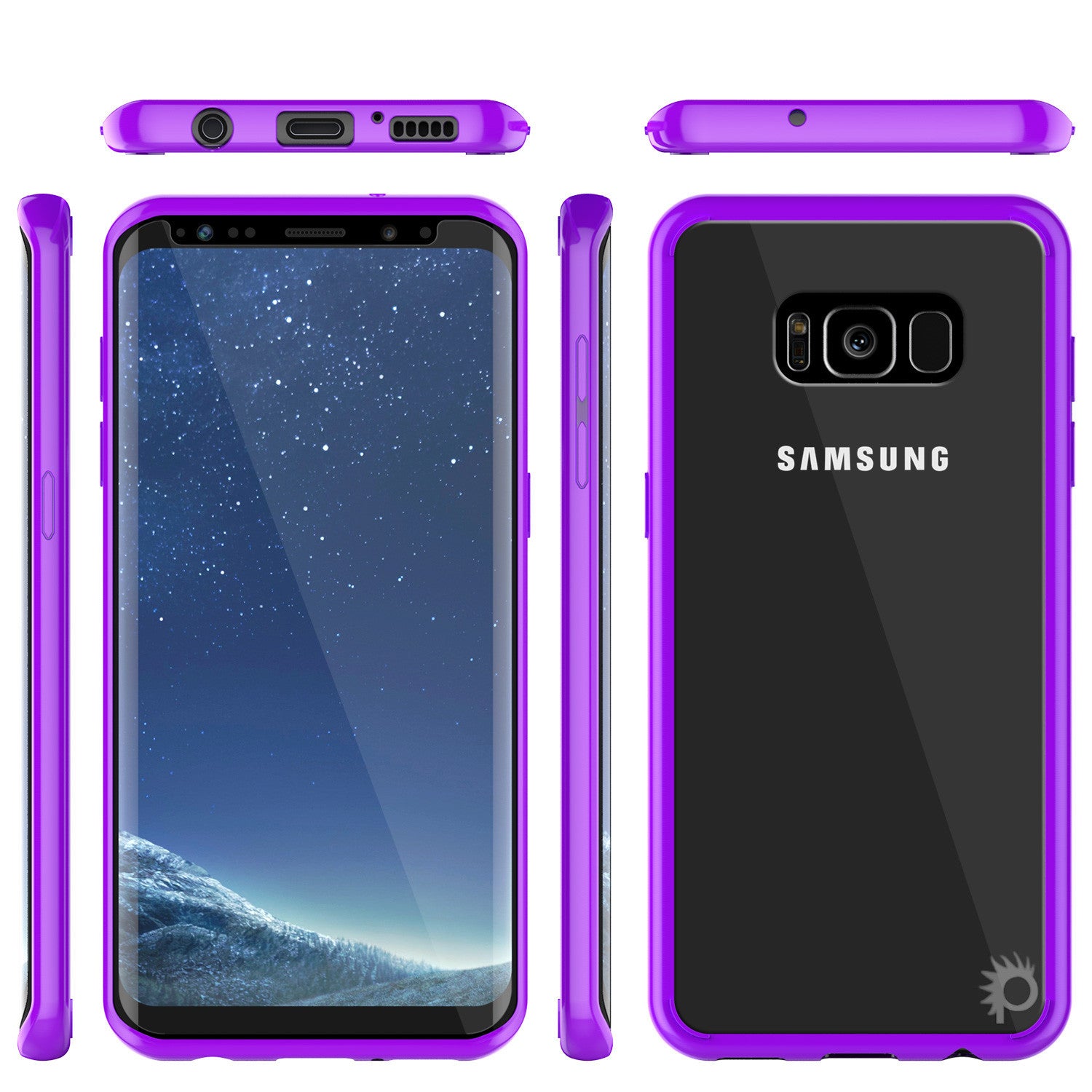 S8 Case Punkcase® LUCID 2.0 Purple Series w/ PUNK SHIELD Screen Protector | Ultra Fit (Color in image: clear)