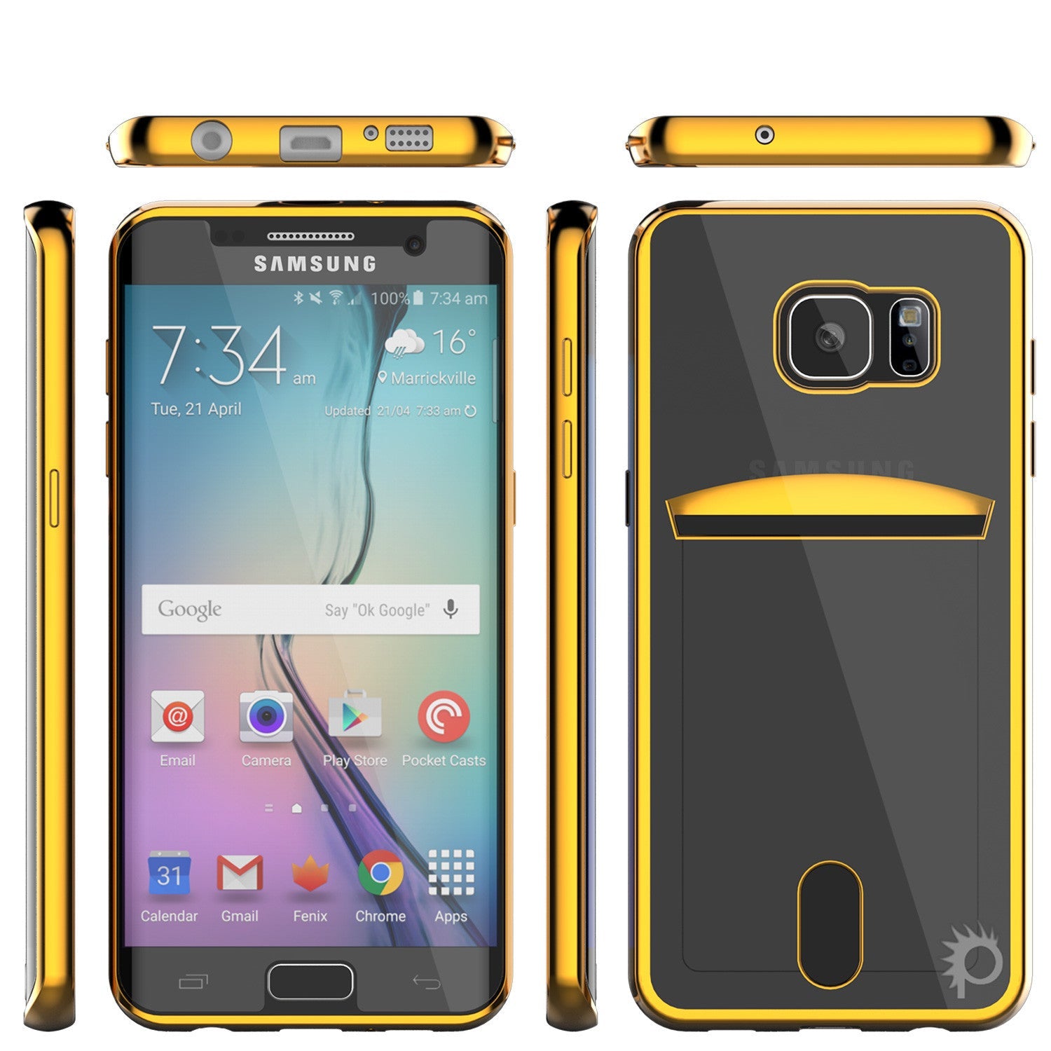 Galaxy S6 EDGE+ Plus Case, PUNKCASE® LUCID Gold Series | Card Slot | SHIELD Screen Protector (Color in image: Silver)