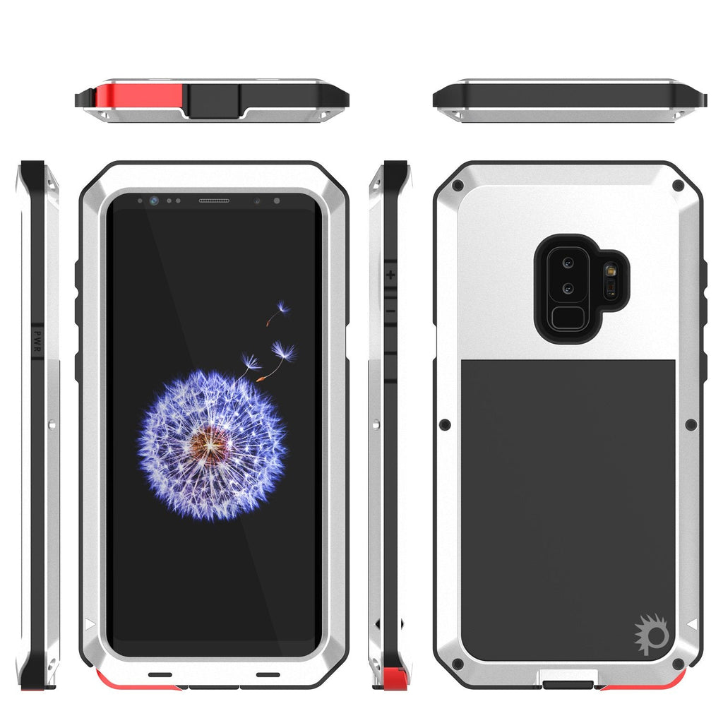 Galaxy S9 Plus Metal Case, Heavy Duty Military Grade Rugged Armor Cover [shock proof] Hybrid Full Body Hard Aluminum & TPU Design [non slip] W/ Prime Drop Protection for Samsung Galaxy S9 Plus [White] (Color in image: Black)