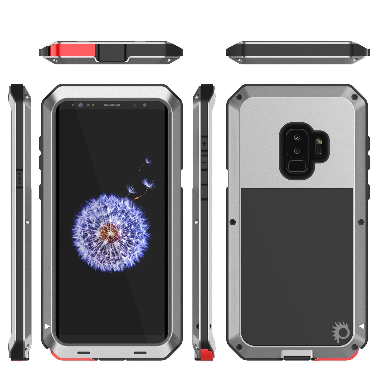 Galaxy S9 Plus Metal Case, Heavy Duty Military Grade Rugged Armor Cover [shock proof] Hybrid Full Body Hard Aluminum & TPU Design [non slip] W/ Prime Drop Protection for Samsung Galaxy S9 Plus [Silver] (Color in image: Black)